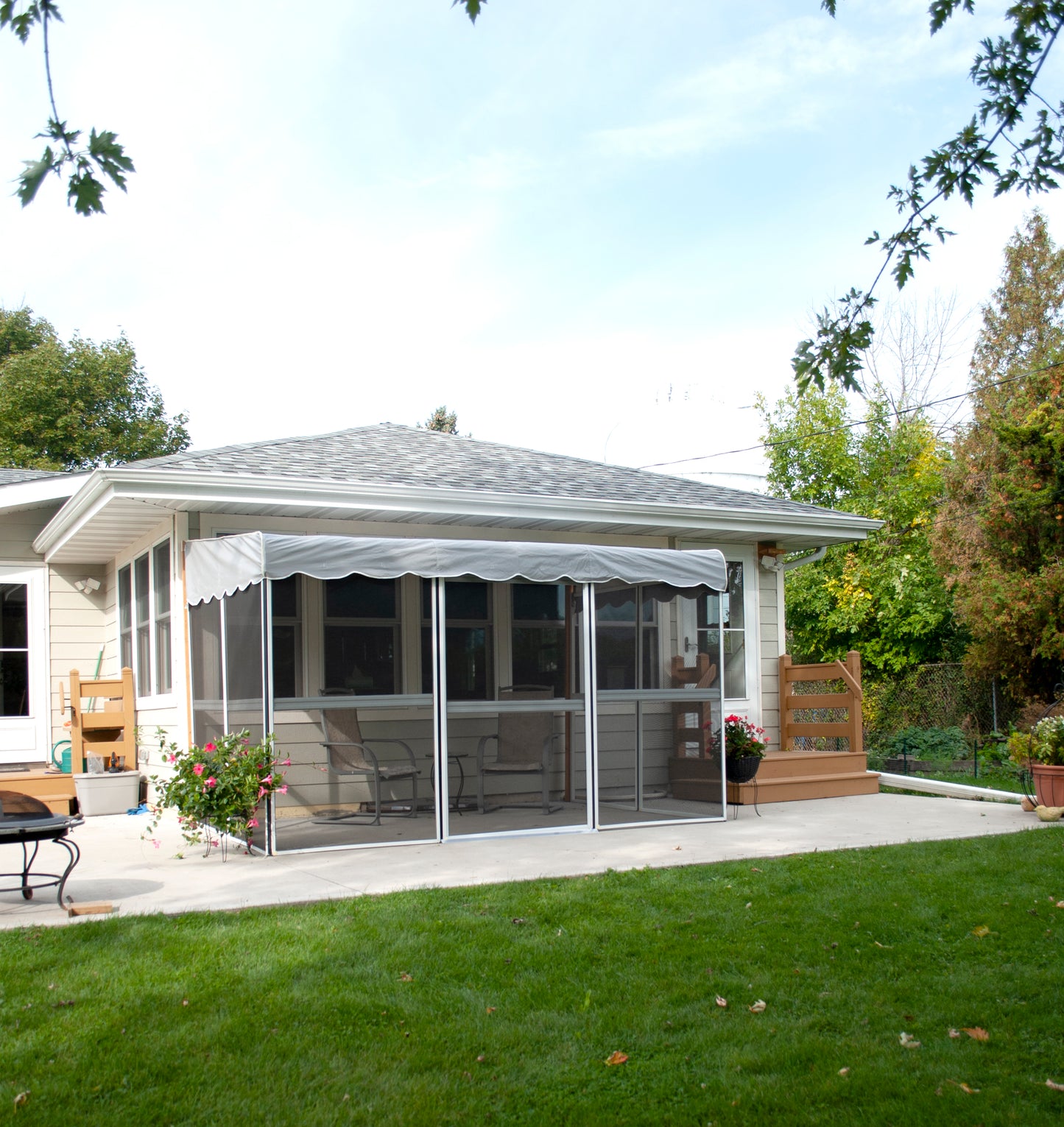 #79322 Patio-Mate Screened Enclosure- 7'8" x 11'6" White/Gray by Kay Home Products