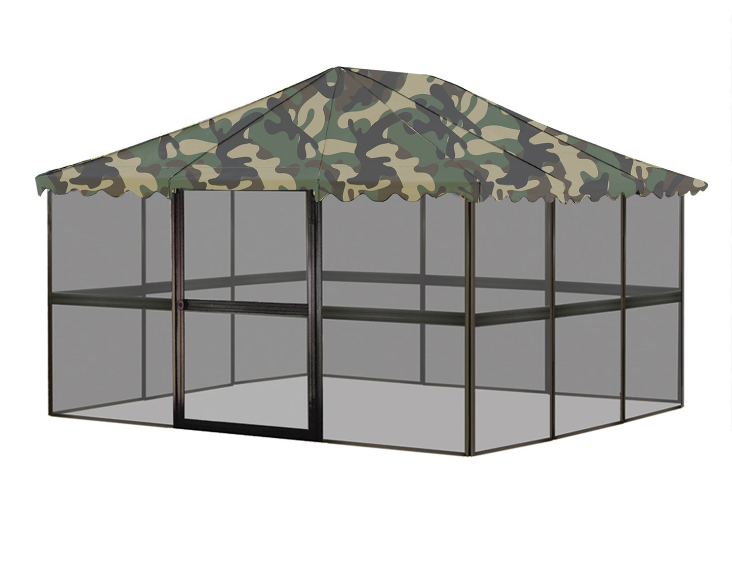 Screenhouse Roof - 12 Panel Square Screenhouse Roof- Camouflage